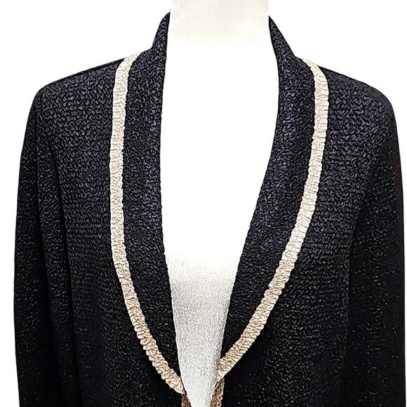 Travelers Collection by Chico's Blazer Jacket Black Tan Womans Sz 1 (USA Small) - Picture 5 of 11